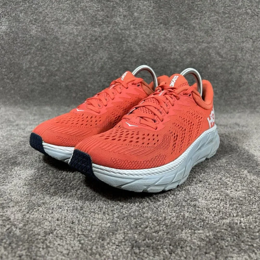 Hoka One One Clifton 7 1110509 HCWH Women’s Size 8.5 Coral White Running Shoes